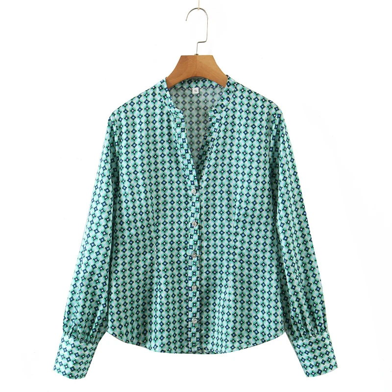 

Модная весенне-осенняя женская зеленая клетчатая Свободная рубашка с длинным рукавом в стиле Ins 2022 повседневный уличный стиль