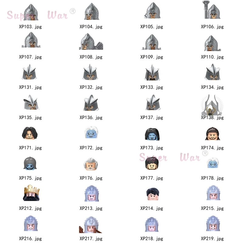 

Single Medieval Knight Gondor Fountain Guard Sword Lancers Head accessories Building Blocks toys Series-104