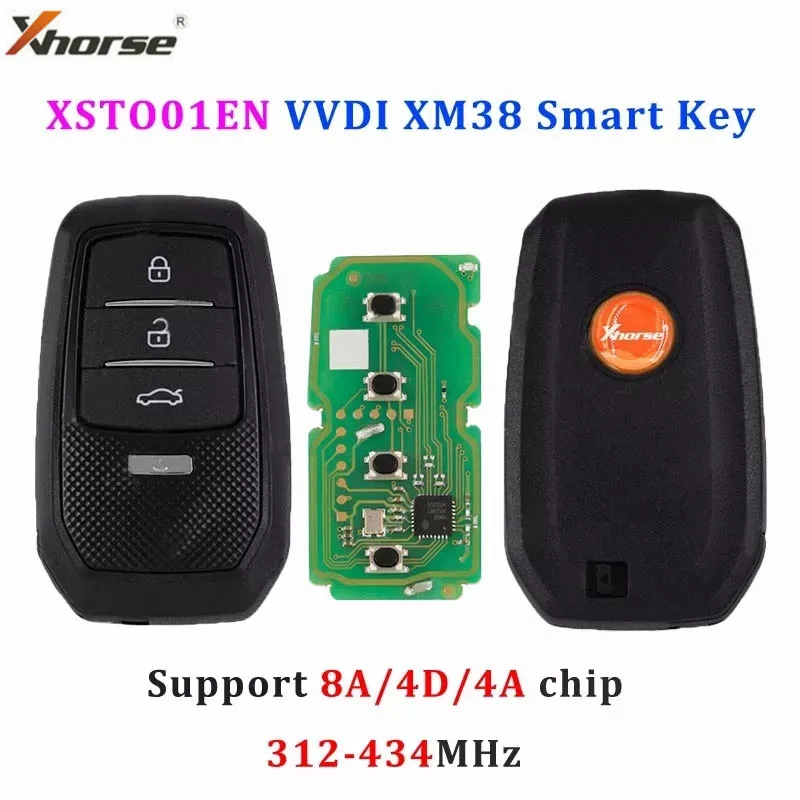 

Xhorse VVDI XM Smart Key Universal Remote Key XSTO01EN For Toyota XM38 4D 8A 4A All in One with Key Shell Supports Rewrite