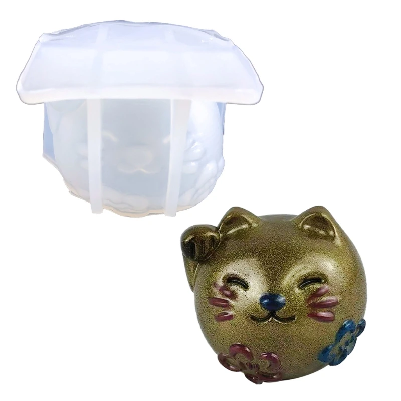 

3D Crystal Little Lucky Cat Ornament Crafts Silicone Mold Suitable for Epoxy Resin Diy Crafts Jewelry Making Home Decor