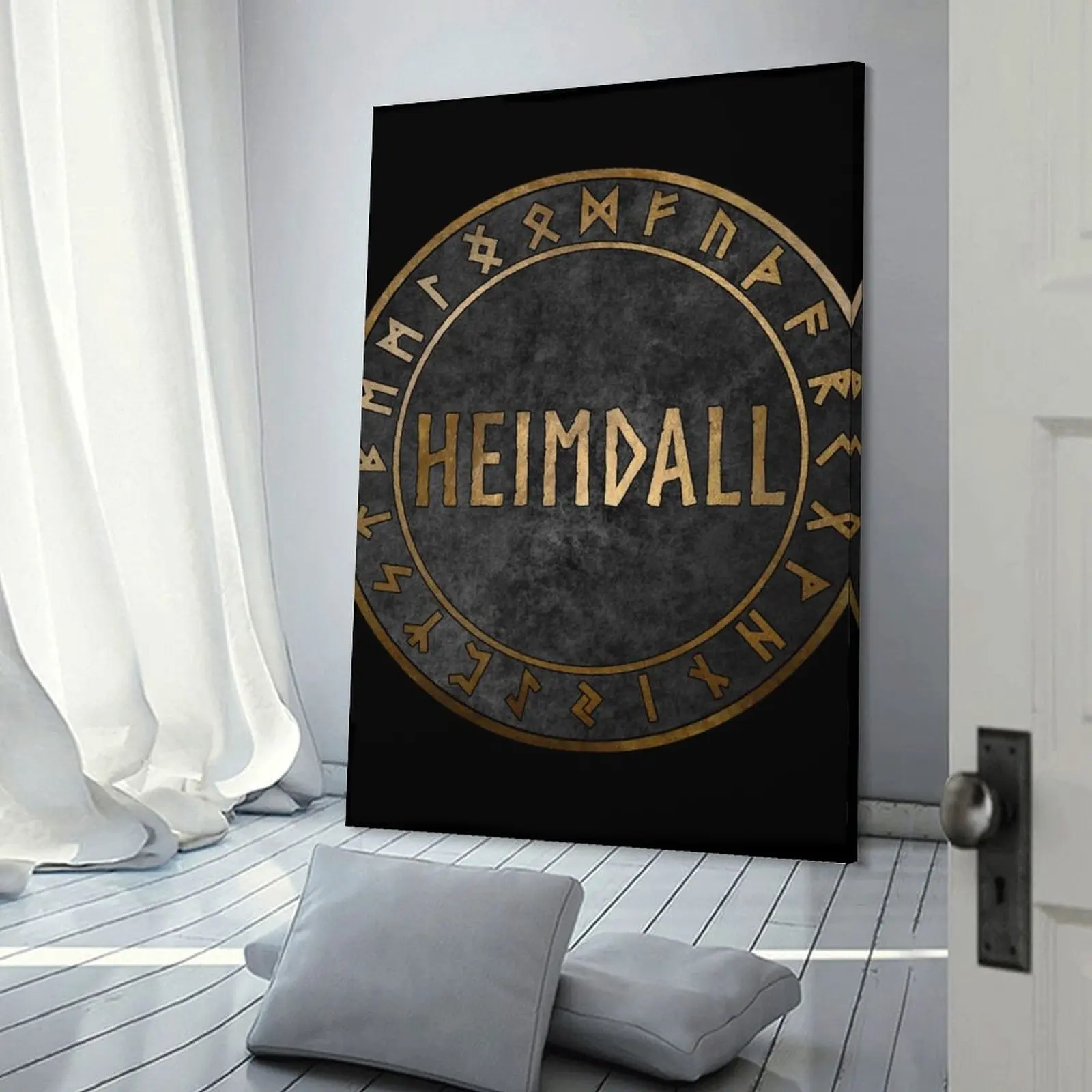 Картина &quotHeimdall Norse God with Viking Runes&quot