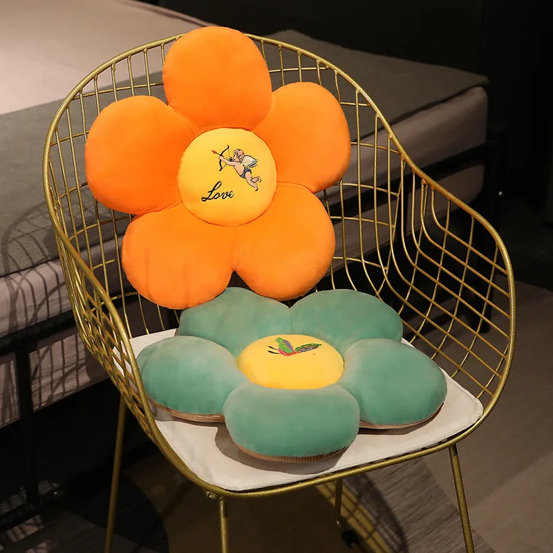 

40/60cm Stuffed Soft Summer Rattan Ice Silk Fabric Flower Cushion For Family Kid Girl Cute Gift Room Shop Decor Wholesale