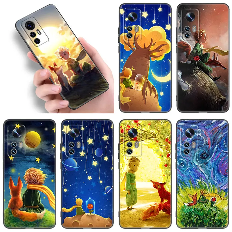 Чехол The Little Prince And The Fox для телефона Xiaomi Mi 8 9 SE 10 10T 11 12 A2 Lite 9T 11T 12S 12T Pro A3 6X 12X 11i, черный чехол