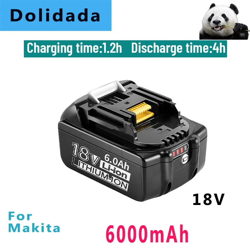 

Сменный литий-ионный аккумулятор для Makita, 18 в, 100% мАч, перезаряжаемый аккумулятор светодиодный светодиодным индикатором уровня заряда для э...