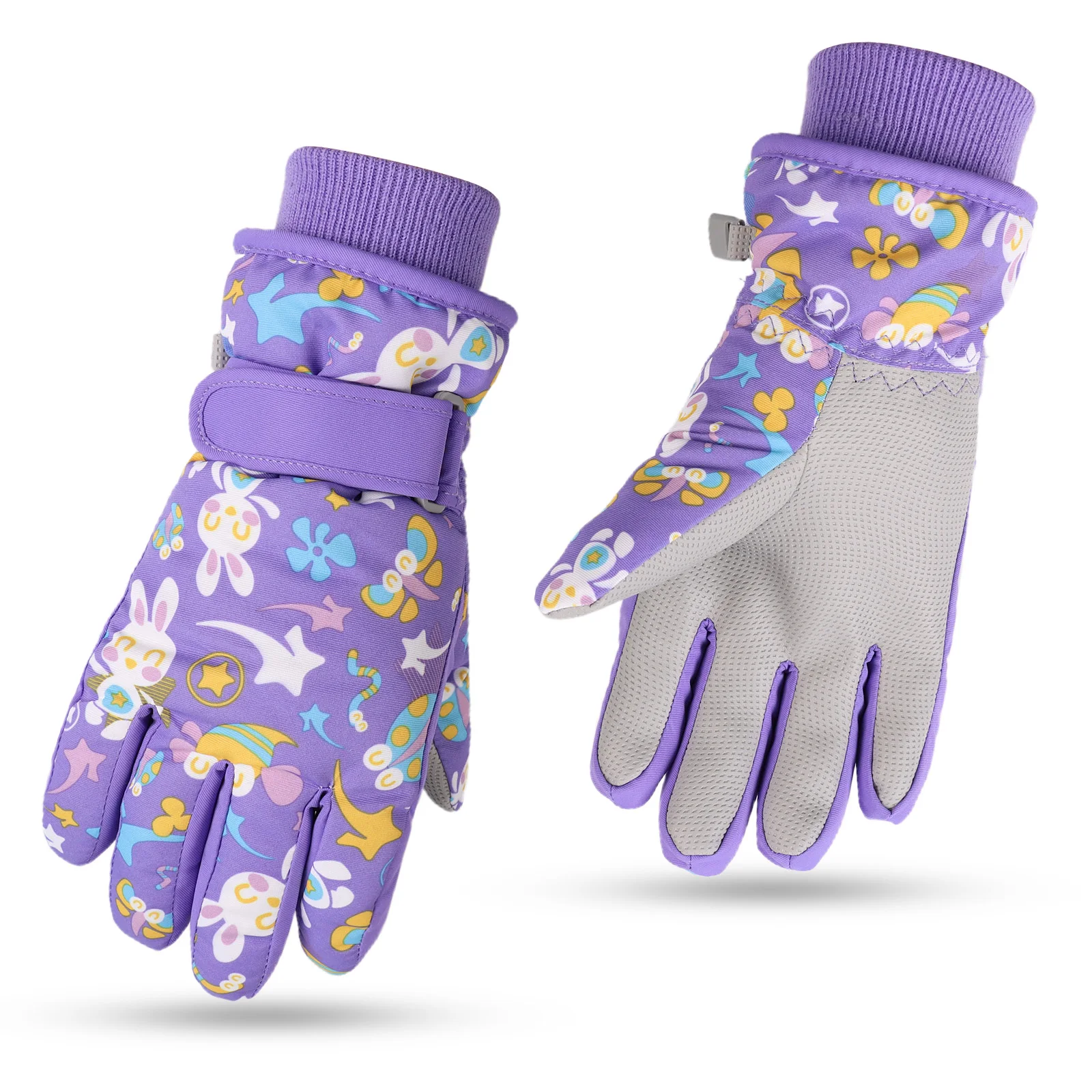 

Kids Girls Snow Gloves Winter Children Waterproof Gloves Child Hands Warm Mittens Cartoon Printed For 4-13 Years Old