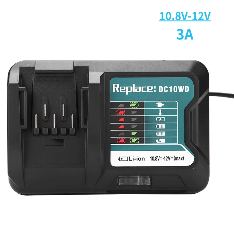 

DC10WD Battery Fast Charger For Makita 10.8V 12V Tool Batterys Charging BL1015 BL1016 BL1021B BL1041B 40W 3A Current EU Plug