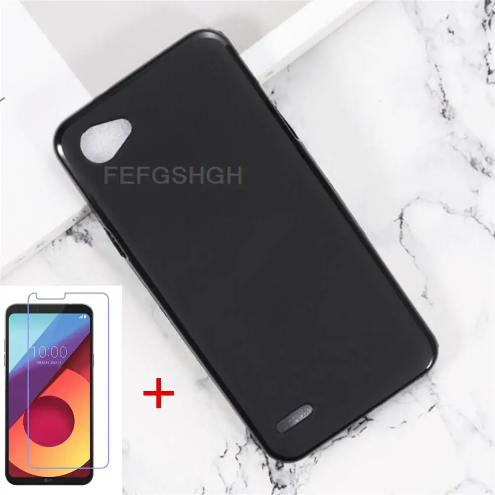 

Phone Case For LG Q6 Q6α Case Silicon Back TPU Cover For LG Q6 Q6A M700N Tempered Glass Screen Protector