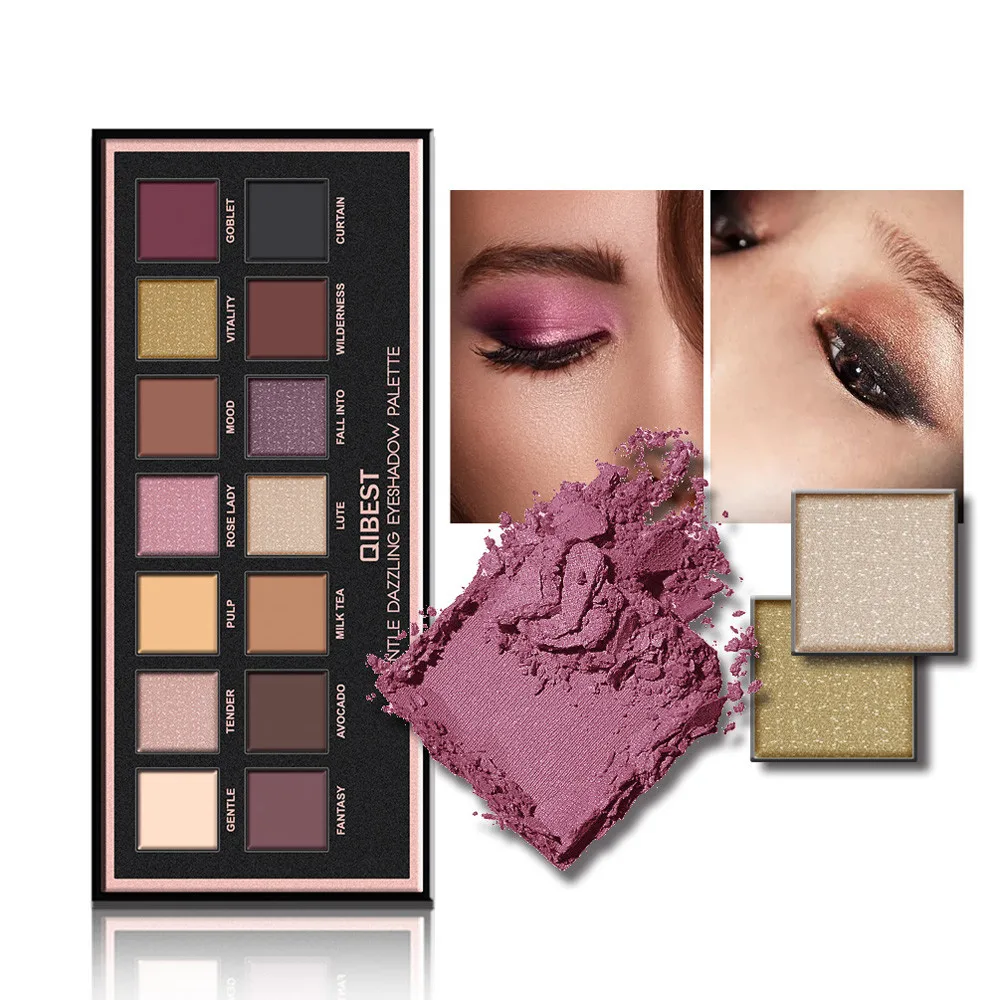 

14Colors Makeup Eyeshadow Pallete Matte High Pigment Single Eye Shadow Palette Make up Long-lasting Cosmetic Lipstick suit