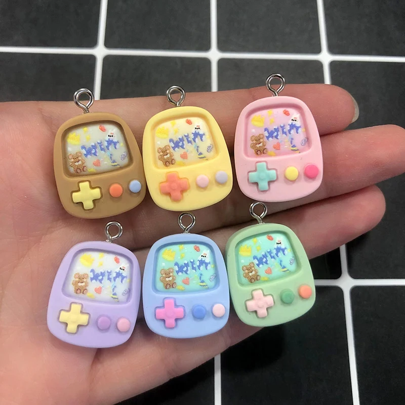 

Смешанные Мини-консоли для игр 10 шт./упаковка, подвески из смолы, милый ручной игровой плеер, серьги, брелок, Подвески, DIY ювелирные изделия, с...