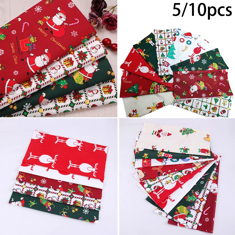

Christmas Cotton Fabric Decor Xmas DIY Cloth Cotton Fabric For Craft Sewing Patchwork 25*25cm Decor Cotton Fabrics