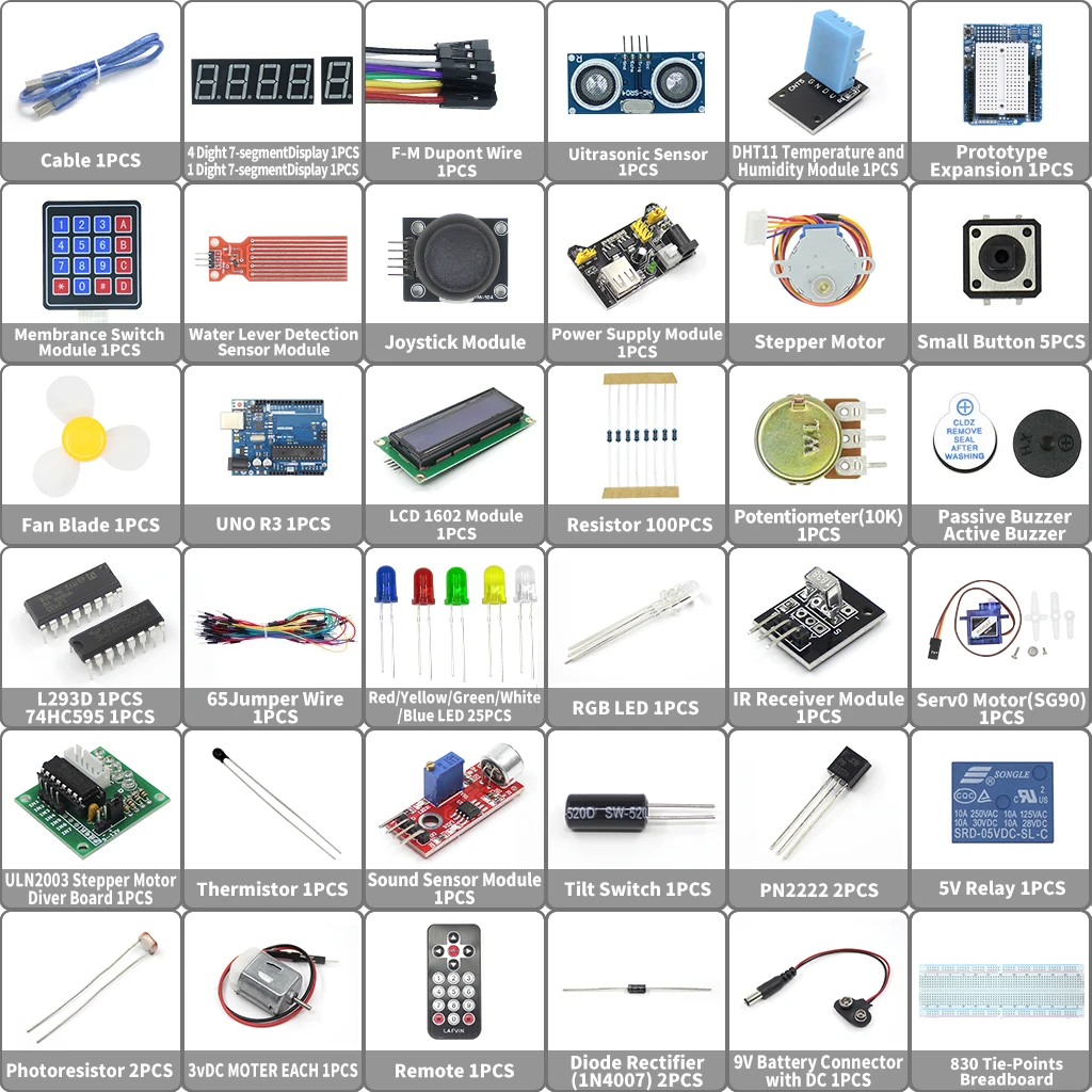 EQV супер стартовый комплект для Arduino UNO R3 - Uno макетная плата/шаговый двигатель/SG90