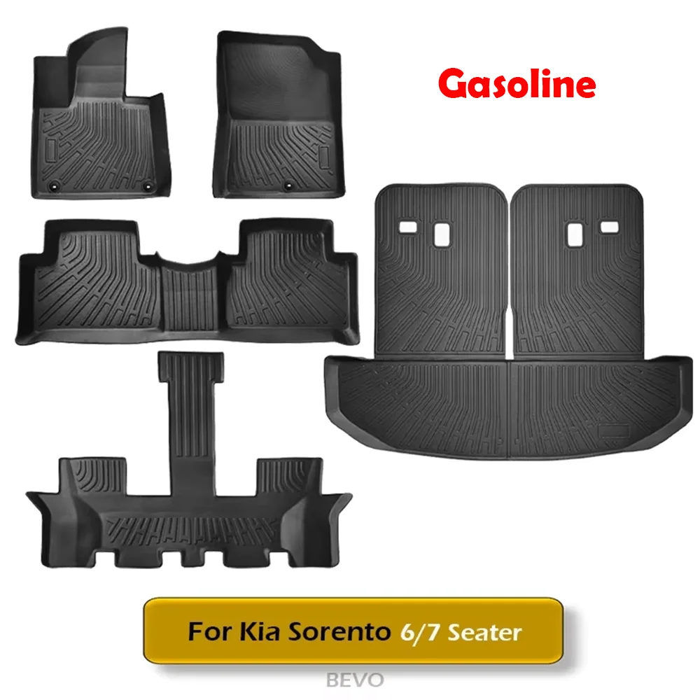 

Коврики для багажника Kia Sorento Hybrid Cargo Liner 2021-2024 2025 года, всепогодный коврик в багажник из ТПЭ со спинкой, газовый и гибридный PHEV