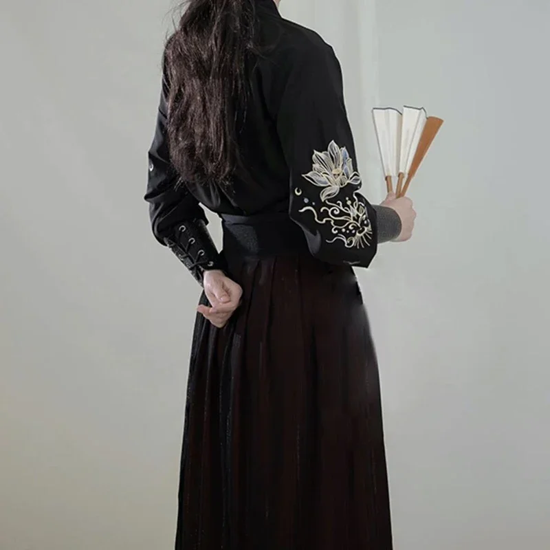 Мужской традиционный Вышитый Костюм ханьфу большого размера 3XL в китайском стиле