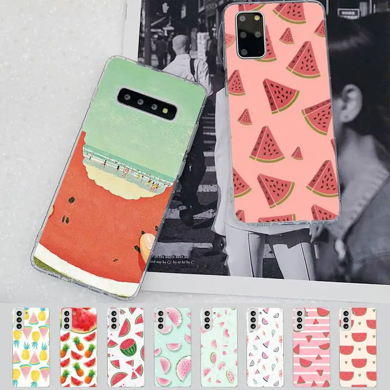 

Summer Cartoon Watermelon Phone Case for Samsung S21 A10 for Redmi Note 7 9 for Huawei P30Pro Honor 8X 10i cover