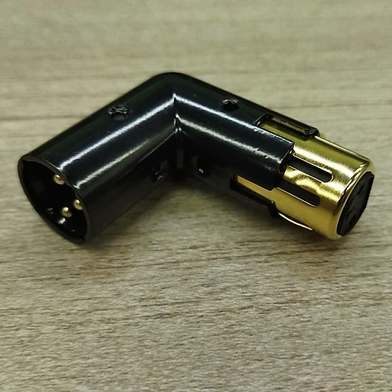 3-контактный угловой адаптер XLR регулируемый мужской и женский прямоугольный 90