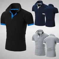summer mens new casual solid color polo shirt high quality short sleeve fashion loose fashion top stand collar design t shirt