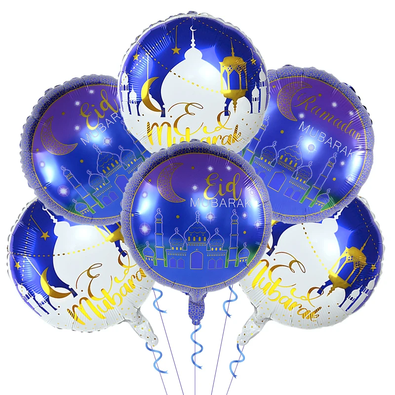 

5pcs Eid Mubarak Foil Balloon Ramadan Air Globos Ballons Decoration Kareem Gift Islamic Muslim Holiday Festival Party Home Decor