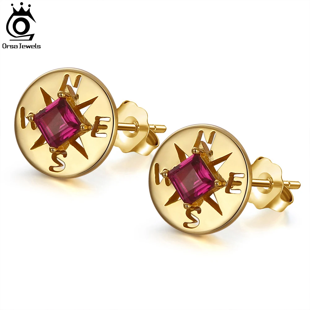 

Женские серьги-гвоздики с натуральным гранатом ORSA JEWELS 10K/14K/18K