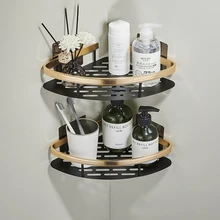 Bathroom Corner Shelf without Drilling Rustproof Space aluminum Shower Storage Rack Shampoo Holder  Bathroom Accessories