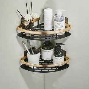 bathroom corner shelf without drilling rustproof space aluminum shower storage rack shampoo holder bathroom accessories free global shipping