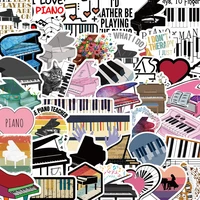 103050pcs cartoon piano musical instrument creative graffiti sticker bike skateboard car helmet laptop computer wholesale