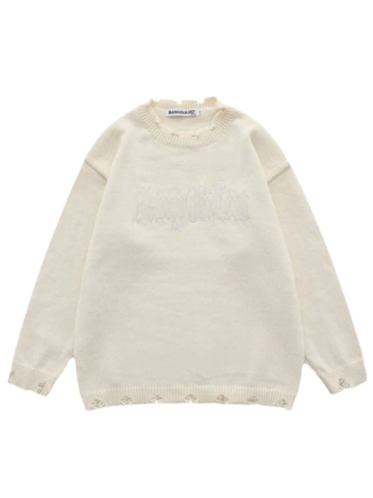 

Мужской трикотажный свитер с длинным рукавом, в стиле хип-хоп