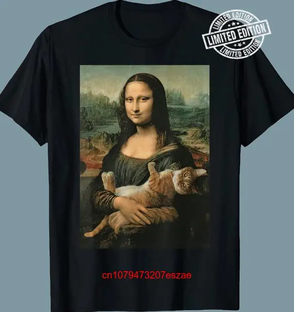 Лидер продаж смешная художественная Футболка с принтом Моны Лизы оранжевым