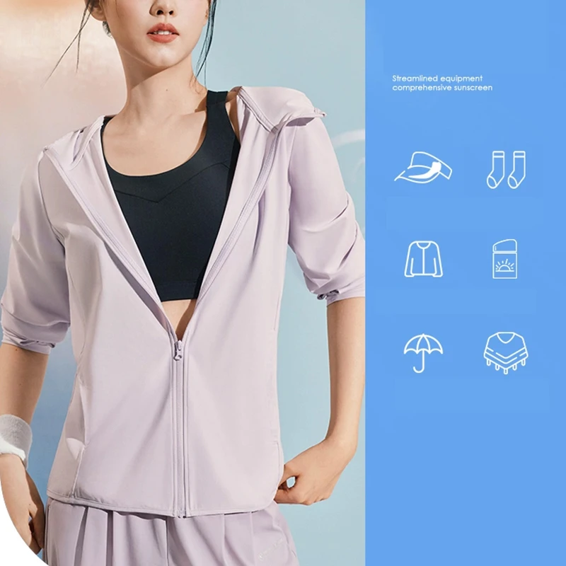 QIAODAN Sun-proof Jackets for Women 2023 Summer New Quick Dry UPF50+ Thin Lightweight Casual Breathable Outdoor Coat XWD22234360