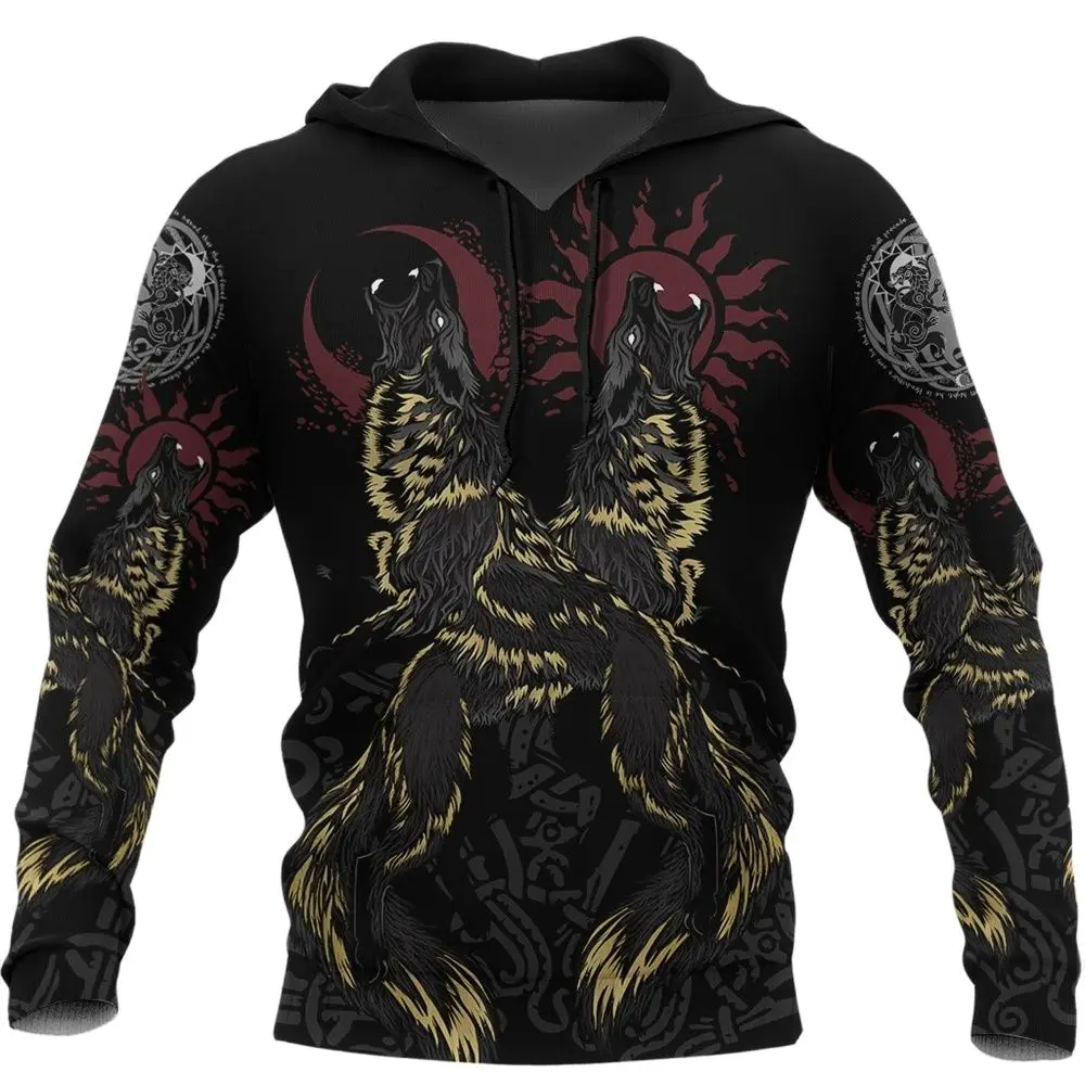 

Fashion Vikings Printing Sweatshirts Jackets Europe Viking mythology Style Hoodies Autumn Outdoor Leisure Men's Vintage Clothes