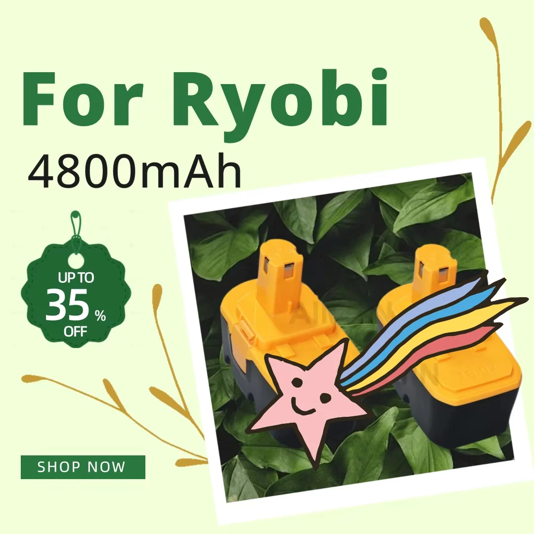 Фото Аккумулятор P101 ABP1801 ABP1803 BPP 1820 для электроинструментов Ryobi 18V, сменный, 4800 мАч, P100 №1