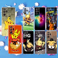 cartoon pikachu pokemon for samsung note 20 ultra 10 lite plus 9 8 m52 m62 m32 f23 f22 m31 s m21 2021 transparent phone case