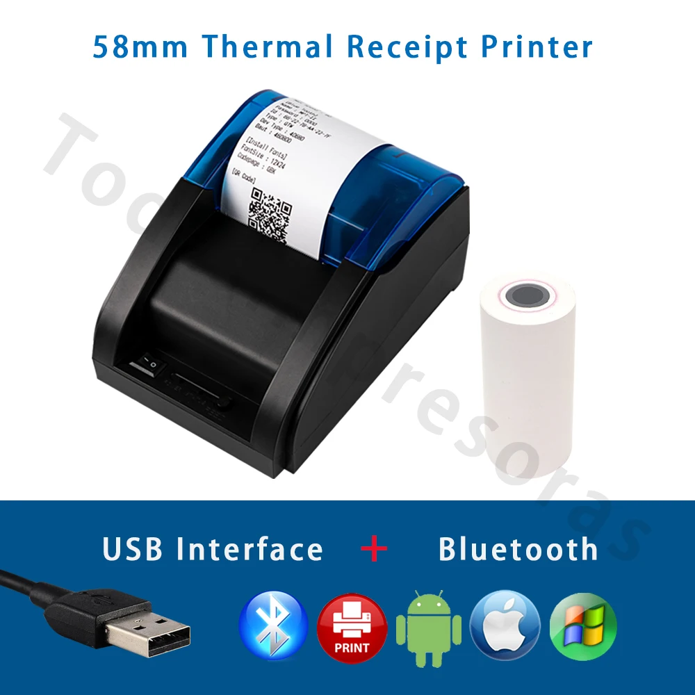 58 мм настольный POS кассовый принтер USB Термальный чековый высокоскоростная