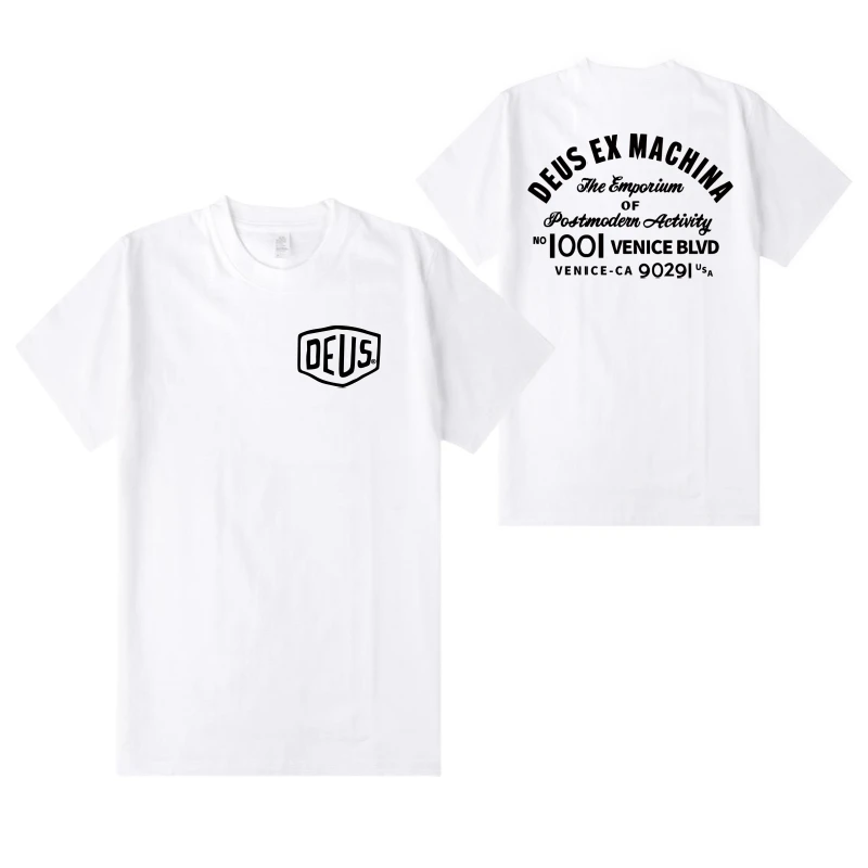 Футболка DEUS EX MACHINA с принтом для мужчин и женщин хлопковая тенниска круглым