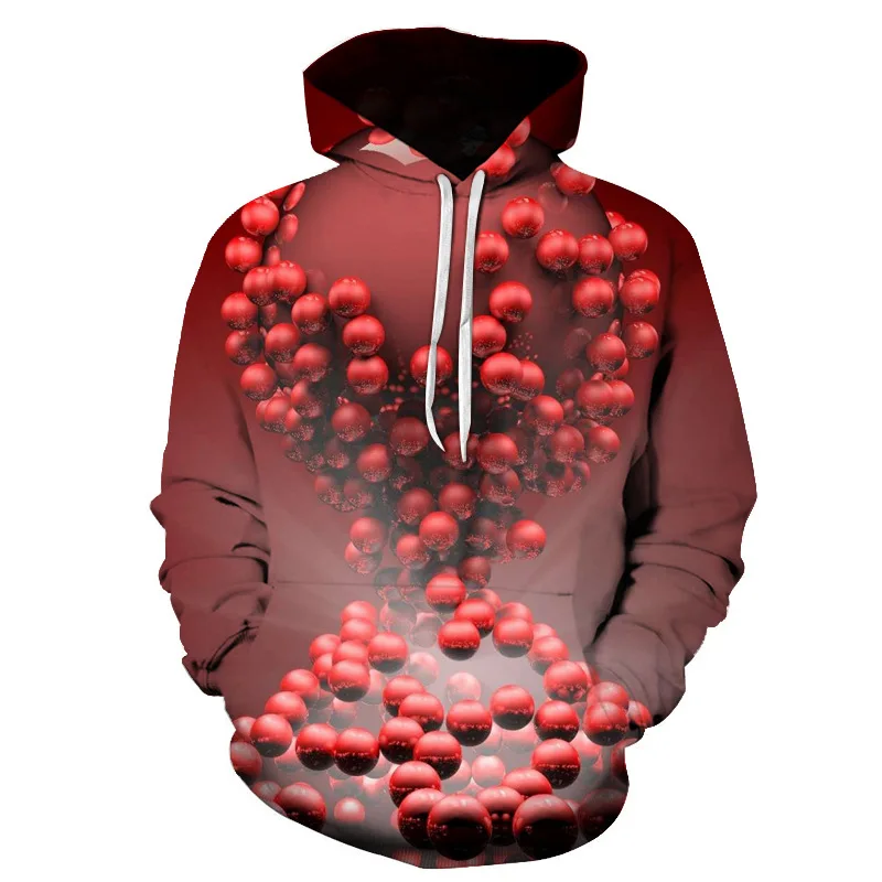

2023 New Hoodie Man Hooded Sweatshirt Long Sleeve 3D Balloon Print Sweatshirt Man's Clothing Street Casual Hoodie Wholesaler