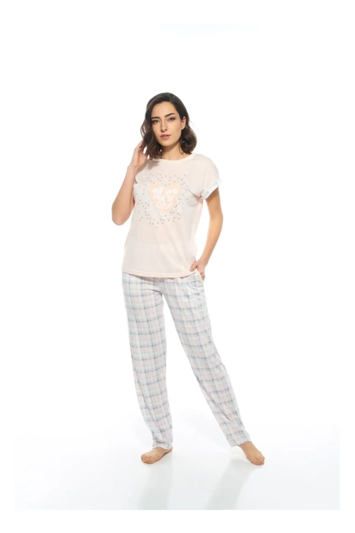 

Women's Pajamas Cotton Sleep Lounge Pajamas Elastic Waist Nightwear Retro Sleepwear Night Suit Casual Home Clothing