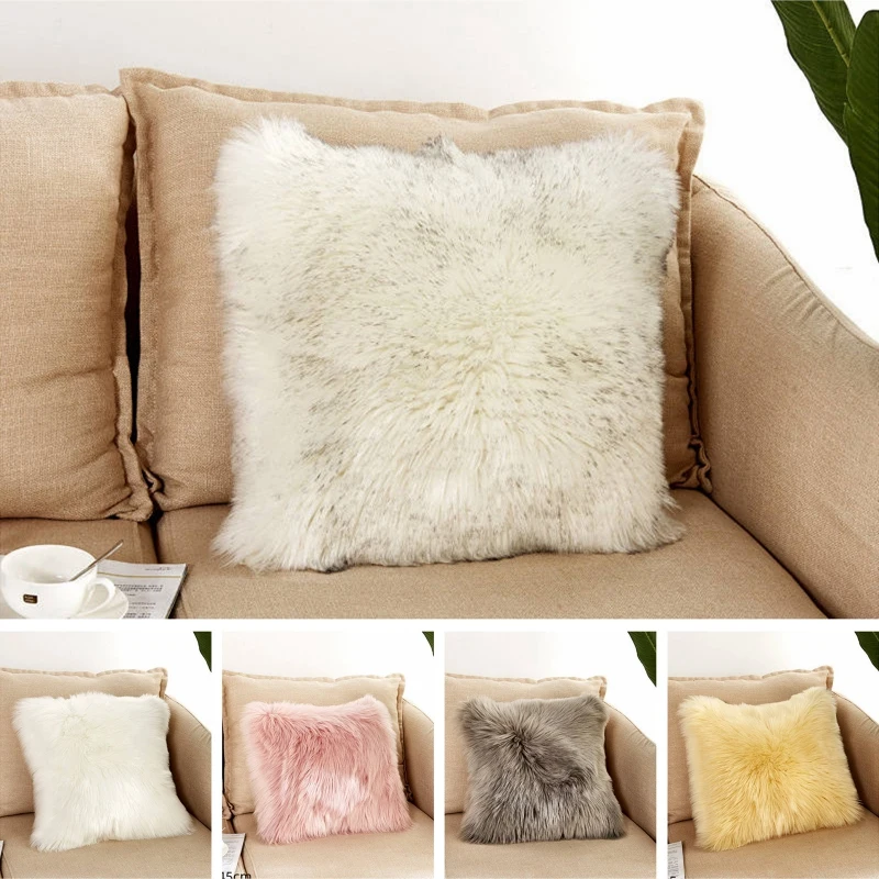 

Simple Plush Cushion Cover Washable Sofa Cushion Pillow without Core Cushion Cover