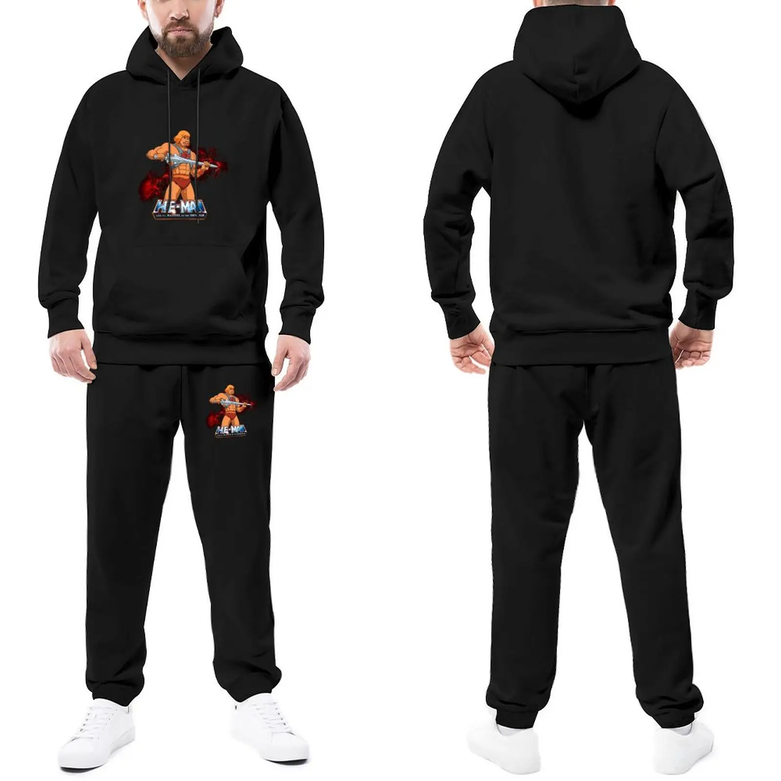 

He Man Masters of The Universe Tracksuits Anime Character Jogging Suit Couple Retro Hooded Suits Print Sweatsuits Big Size 3XL
