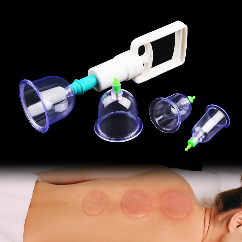 6 Cans Massage Gua Sha Cans Cups Chinese Vacuum Cupping Kit  Body Cupping Apparatus Cup Therapy Relax Anti-cellulite Massagers