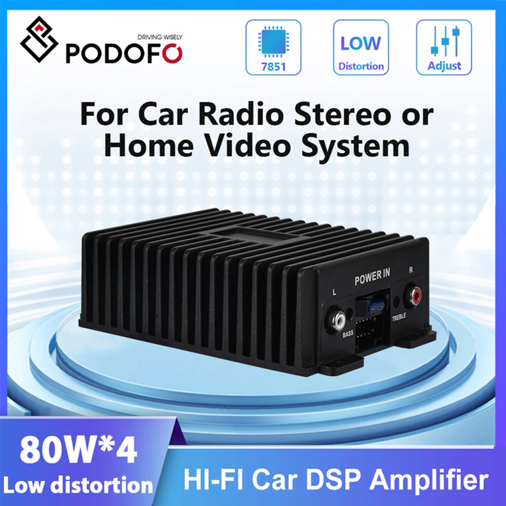 

Автомобильный усилитель Podofo DSP, Hi-Fi усилитель звука, цифровые звуковые Процессоры для быстрой мощности, автомобильное радио, стерео