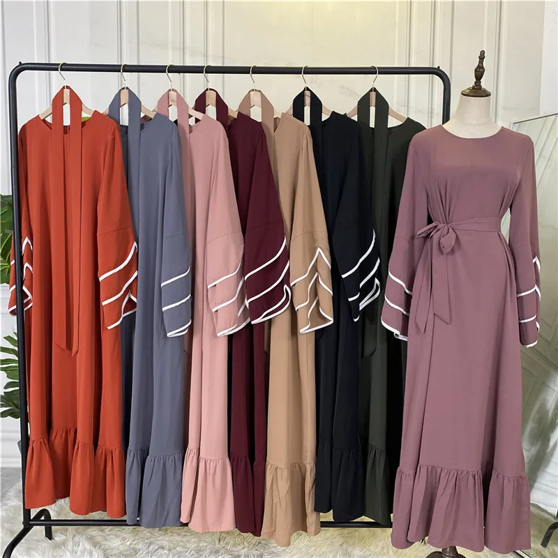 

Ethnic Women Long Dress Spring Autumn Long Sleeve Abaya Arab Islamic Ramadan Muslim Middle East Maxi Robe Jilbab Dubai Kaftan