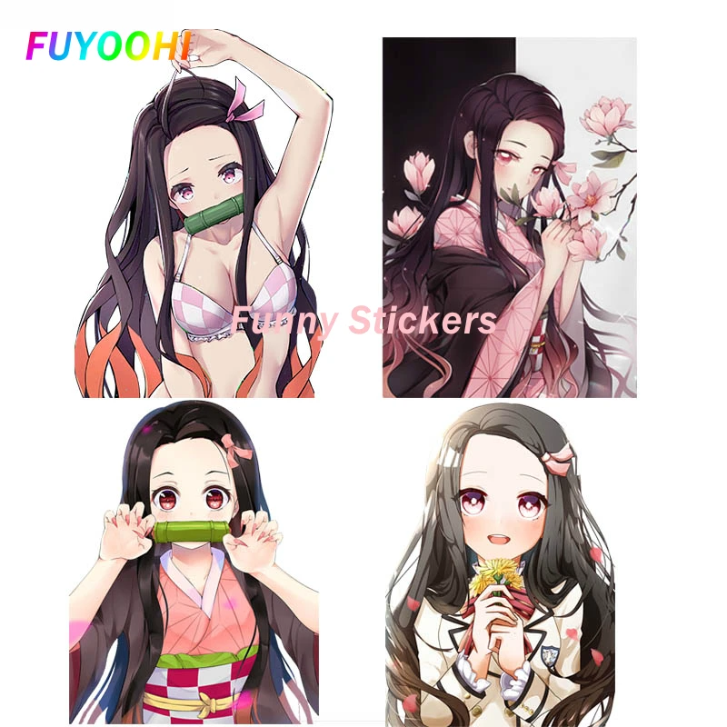 

FUYOOHI Exterior/Protection Funny Stickers Anime Car Sticker for Kamado Nezuko Kimetsu No Yai Ba Car Sticker Auto Decoration