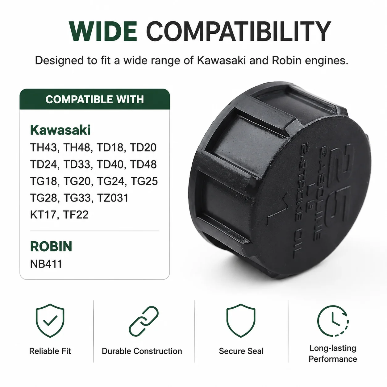 Фото Запасная крышка топливного бака OEM 51049-2057 для бензопил Kawasaki TH43 TH48 TD18 TD20 TD24 TD33 TD40 TG18 TG20 TG24 TG25 TG28 TG33 №3