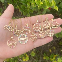 2022 new jewelry mothers day personalized gifts female 18k gold plated zircon heart necklace for women