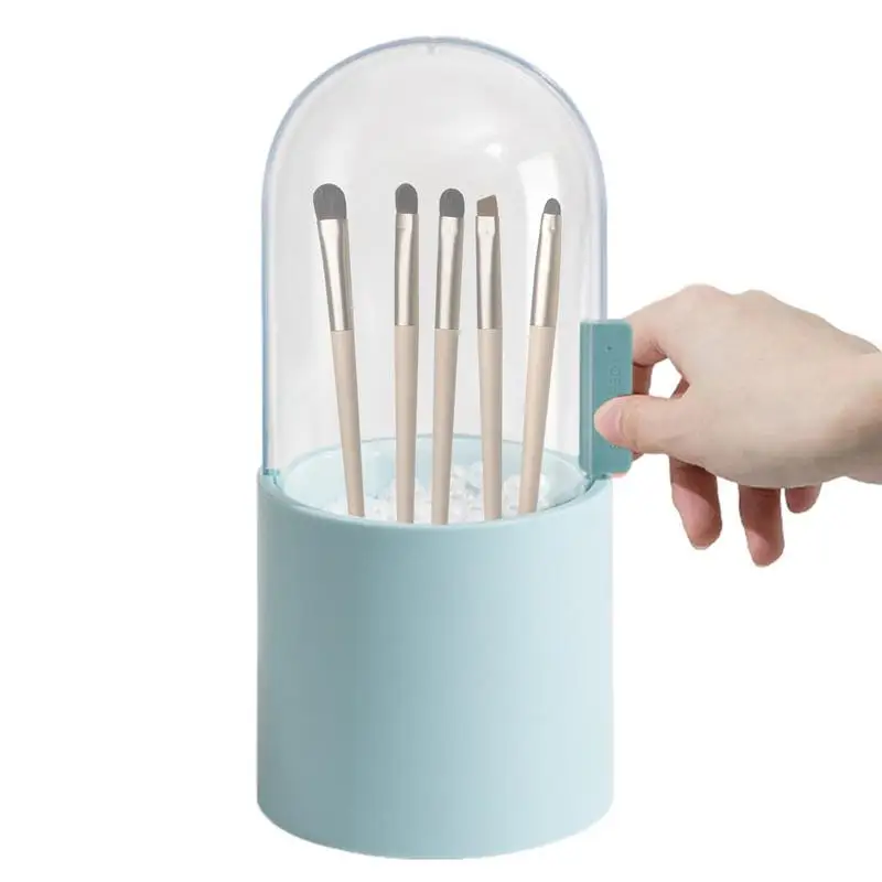 

Держатель для косметических кистей с крышкой, настольный органайзер для косметических кистей, пылезащитный органайзер для кистей, коробка ...