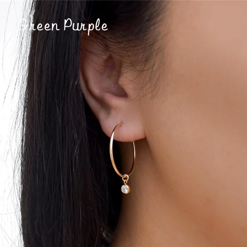 

Zircon Hoop Earrings 14K Gold Filled Earrings Jewelry Minimalism Brincos Vintage Pendientes Oorbellen Boho Earrings For Women