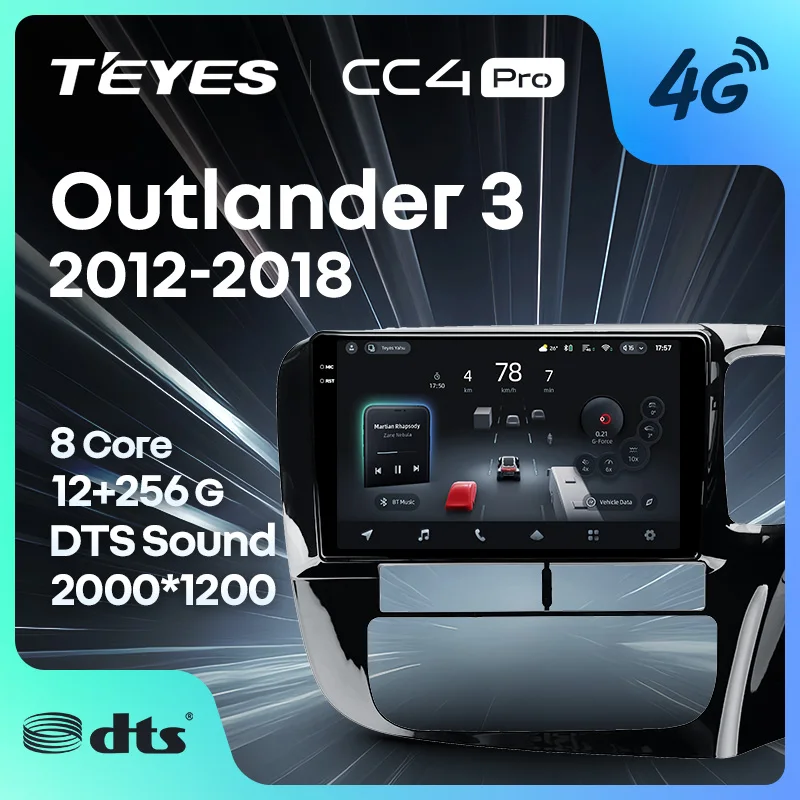Фото TEYES Тиайс CC4 PRO Штатная магнитола For Мицубиси Аутлендер 3 GF0W GG0W For Mitsubishi Outlander 3 GF0W GG0W 2012 - 2018 RHD автомагнитола 2 DIN DVD GPS CarPlay Auto мультимедиа автомобиля головное Android магнитола №1
