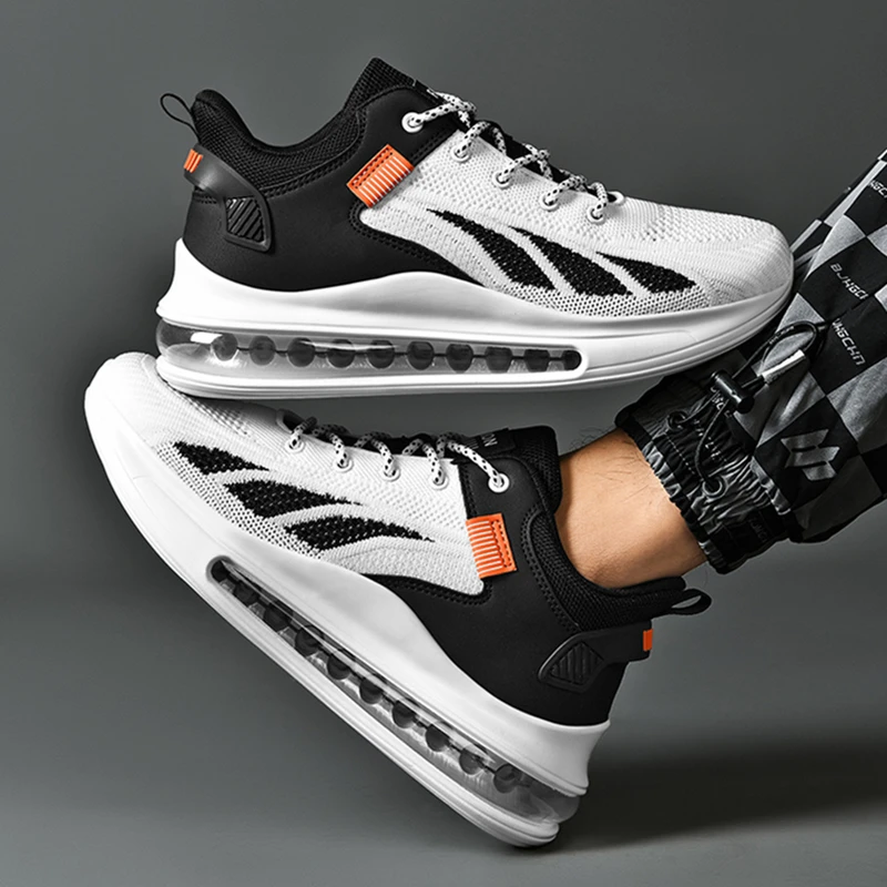 Fashion Male Sneakers Breathable Hiking Shoes Lac-up Men's Sports Running Shoes Lightweight Vulcanize Walking Zapatillas Hombre