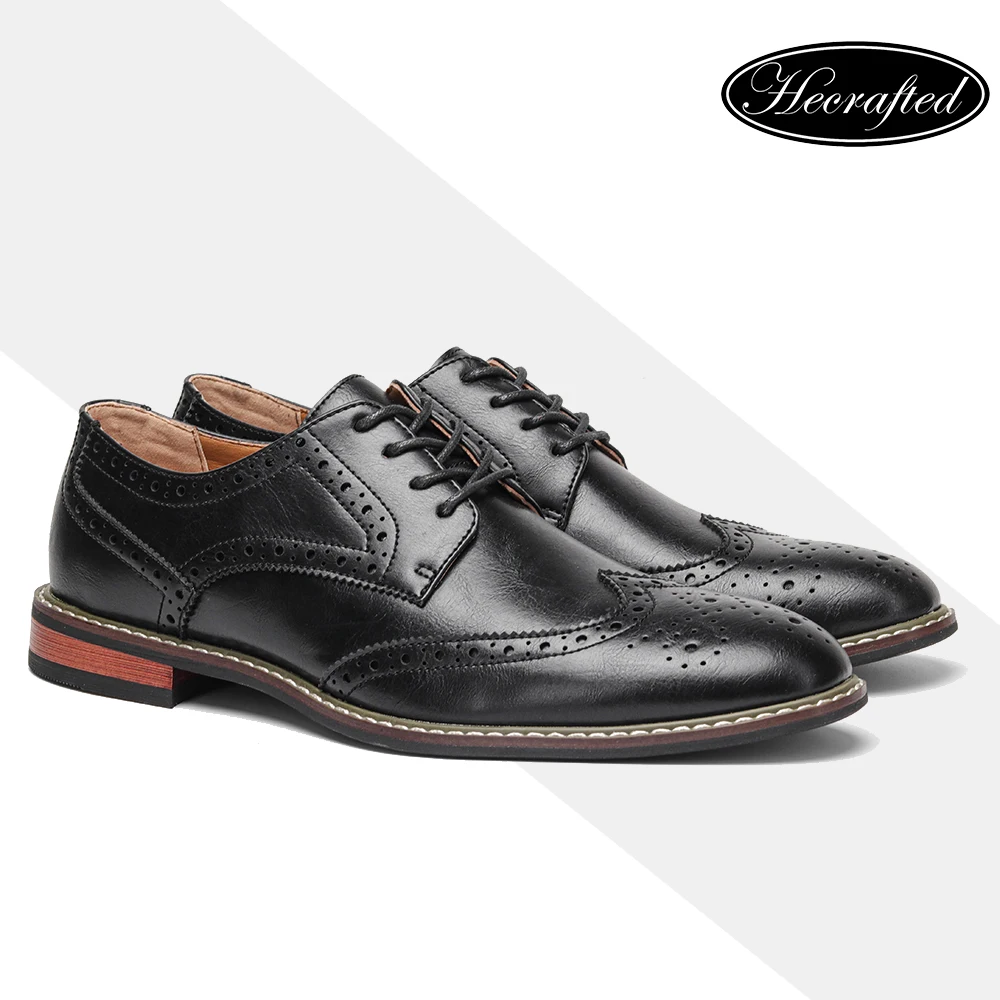 Мужская обувь из натуральной кожи, цвет черный/коричневый | AliExpress