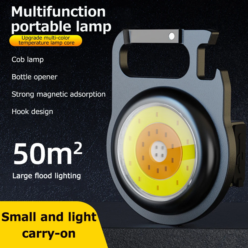 

USB COB LED маленький брелок с фонариком открывалка для кемпинга выживания на открытом воздухе 500 лм портативный карманный зажим аварийная Рабо...