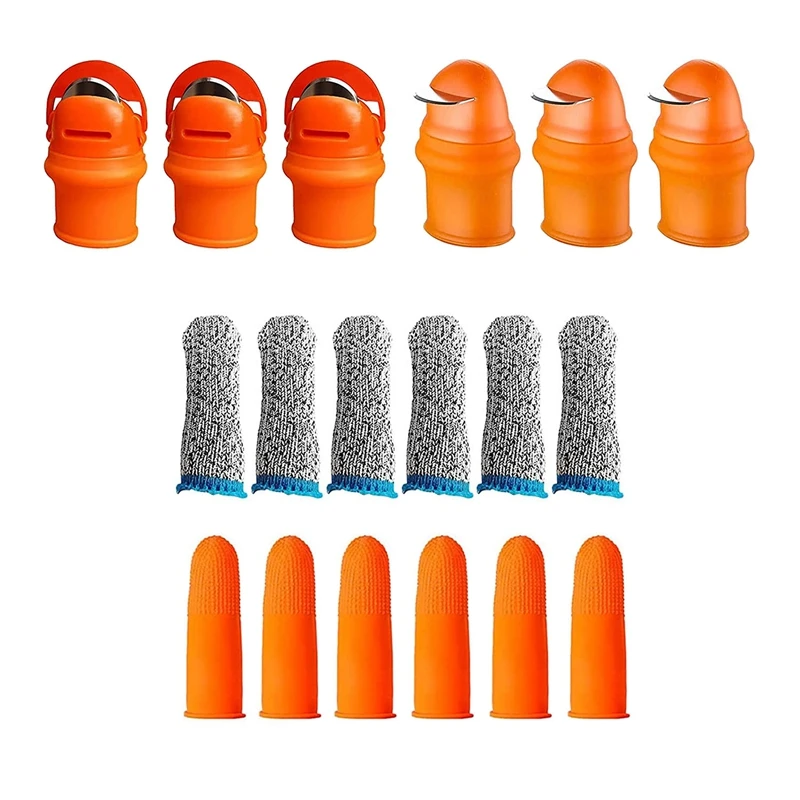 

Набор ножей с большим пальцем для садоводства, 18 силиконовых ножей для резки, инструмент для сбора овощей и фруктов